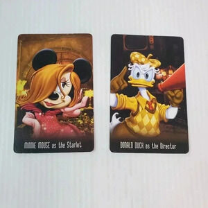2 Replacement Cast Cards (Minnie Mouse, Donald Duck) Disney Clue Tower Of Terror
